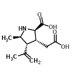 CAS 登录号：792173-16-1， (3R,4R,5R)-3-(羧甲基)-4-异丙烯基-5-甲基-D-脯氨酸