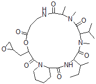 CAS#: 79385-96-9, 16-Butan-2-Yl-10,11,14-Trimethyl-3-(Oxiran-2-Ylmethyl)-13-Propan-2-Yl-4-Oxa-1,8,11,14,17-Pentazabicyclo[17.4.0]Tricosane-2,5,9,12,15,18-Hexone
