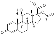 CAS 登录号：79578-14-6， [(8S,10S,11S,13S,14S,16S)-9-氟-11-羟基-10,13,16-三甲基-17-甲硫基羰基-3-氧代-6,7,8,11,12,14,15,16-八氢环戊烯并[a]菲-17-基]乙酸酯
