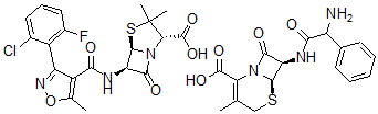 CAS#: 79806-18-1, (6R,7R)-7-[(2-Amino-2-Phenylacetyl)Amino]-3-Methyl-8-Oxo-5-Thia-1-Azabicyclo[4.2.0]Oct-2-Ene-2-Carboxylic Acid; (2S,5R,6R)-6-[[3-(2-Chloro-6-Fluorophenyl)-5-Methyl1,2-Oxazole-4-Carbonyl]Amino]-3,3-Dimethyl-7-Oxo-4-Thia-1-Azabicyclo[3.2.0]Heptane-2-Carboxylic Acid