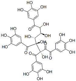CAS 登录号：79886-50-3， [(2S,3R,4S,5R,6R)-5-羟基-2,3-二[(3,4,5-三羟基苯甲酰基)氧基]-6-[(3,4,5-三羟基苯甲酰基)氧基甲基]四氢吡喃-4-基]3,4,5-三羟基苯甲酸酯