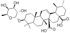CAS#: 79982-61-9, (3beta)-3-((6-Deoxy-alpha-L-galactopyranosyl)oxy)-Urs-12-ene-27,28-dioic acid
