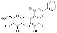 CAS#: 80366-14-9, 5-(beta-D-Glucopyranosyloxy)-7-Hydroxy-8-Methoxy-2-Phenyl-4H-1-Benzopyran-4-One