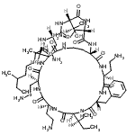 CAS#: 80469-10-9, N-[(2S)-4-Amino-1-{[(2S,3R)-1-{[(2S)-4-amino-1-oxo-1-({(3S,6S,9S,12S,15R,18S,21S)-6,9,18-tris(2-aminoethyl)-15-benzyl-12-[(2S)-2-butanyl]-3-[(1R)-1-hydroxyethyl]-2,5,8,11,14,17,20-heptaoxo-1,4,7,10,13 ,16,19-heptaazacyclotricosan-21-yl}amino)-2-butanyl]amino}-3-hydroxy-1-oxo-2-butanyl]amino}-1-oxo-2-butanyl]-6-methyloctanamide