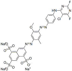 CAS#: 80573-11-1, Trisodium 7-[[4-[[4-[(5-Chloro-2,6-Difluoro-4-Pyrimidinyl)Amino]Phenyl]Azo]-5-Methoxy-2-Methylphenyl]Azo]Naphthalene-1,3,5-Trisulphonate