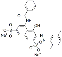 CAS 登录号：81064-48-4， 5-(苯甲酰基氨基)-3-[(2,5-二甲基苯基)偶氮]-4-羟基萘-2,7-二磺酸二钠