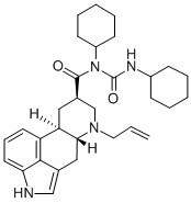 CAS 登录号：81409-86-1， (8-beta)-N-环己基-N-((环己基氨基)羰基)-6-(2-丙烯基)麦角灵-8-甲酰胺