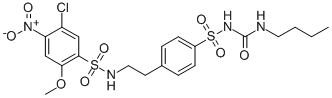 CAS#: 81514-35-4, N-[2-[4-[[[(Butylamino)Carbonyl]Amino]Sulfonyl]Phenyl]Ethyl]-5-Chloro-2-Methoxy-4-Nitro-Benzenesulfonamide