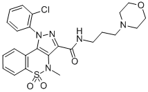 CAS 登录号：81761-90-2， 1,4-二氢-1-(2-氯苯基)-4-甲基-N-(3-吗啉基丙基)-吡唑并(4,3-c)(1,2)苯并噻嗪-3-甲酰胺 5,5-二氧化物