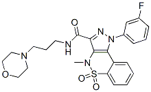 CAS#: 81762-01-8, 1-(3-Fluorophenyl)-1,4-Dihydro-4-Methyl-3-(3-Morpholinopropylaminocarbonyl)Pyrazolo[4,3-c][1,2]Benzothiazine 5,5-Dioxide