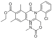 CAS#: 82163-55-1, 3,4-Dihydro-3-(2-Chlorophenyl)-5,7-Dimethyl-2-((((Methylamino)Carbonyl)Oxy)Methyl)-4-Oxo-6-Quinazolinecarboxylic Acid Ethyl Ester