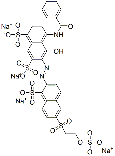 CAS#: 82199-13-1, Tetrasodium 4-(Benzoylamino)-5-Hydroxy-6-[[1-Sulphonato-6-[[2-(Sulphonatooxy)Ethyl]Sulphonyl]-2-Naphthyl]Azo]Naphthalene-1,7-Disulphonate