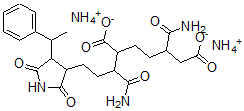 CAS 登录号：82230-03-3， 5-氨基甲酰-2-[1-氨基甲酰-3-[2,5-二氧代-4-(1-苯基乙基)吡咯烷-3-基]丙基]庚二酸二铵