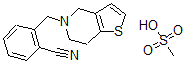 CAS#: 82350-97-8, 2-((4,5,6,7-Tetrahydrothieno(3,2-c)pyridin-5-yl)methyl)benzonitrile methanesulfonate