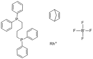 CAS 登录号：82499-43-2， (双环[2.2.1]庚-2,5-二烯)[1,4-二(二苯基膦基)丁烷]铑(I)四氟硼酸盐