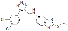 CAS 登录号：82746-90-5， N-((5-(3,4-二氯苯基)-1H-四唑-1-基)甲基)-2-(乙硫基)-6-苯并噻唑胺