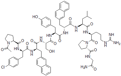 CAS 登录号：82778-57-2， N-乙酰基-脯氨酰(1)-(4-氯苯丙氨酰)(2)-(2-萘基-丙氨酰)(3,6)-黄体生成激素释放激素