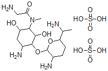 CAS#: 82950-18-3, 2-Amino-N-[4-Amino-3-[3-Amino-6-(1-Aminoethyl)Oxan-2-Yl]Oxy-2,6-Dihydroxycyclohexyl]-N-Methylacetamide; Sulfuric Acid