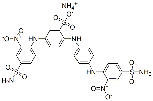 CAS#: 83027-40-1, Ammonium 5-[[2-Nitro-4-Sulphamoylphenyl]Amino]-2-[[4-[[2-Nitro-4-Sulphamoylphenyl]Amino]Phenyl]Amino]Benzenesulphonate
