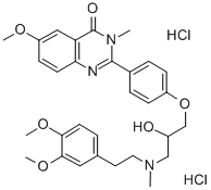 CAS 登录号：83722-15-0， 2-(4-(3-((2-(3,4-二甲氧基苯基)乙基)甲基氨基)-2-羟基丙氧基)苯基)-6-甲氧基-3-甲基-4(3H)-喹唑啉酮二盐酸盐