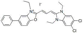 CAS#: 83783-56-6, 2-[3-(5,6-Dichloro-1,3-Diethyl-1,3-Dihydro-2H-Benzimidazol-2-Ylidene)Prop-1-Enyl]-3-Ethyl-5-Phenylbenzoxazolium Iodide