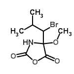 CAS 登录号：83791-36-0， 4-(1-溴-2-甲基丙基)-4-甲氧基-1,3-恶唑烷-2,5-二酮