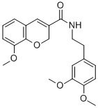 CAS#: 83823-31-8, N-(2-(3,4-Dimethoxyphenyl)Ethyl)-8-Methoxy-2H-1-Benzopyran-3-Carboxamide