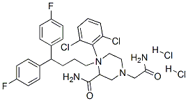 CAS#: 83898-67-3, 4-[4,4-Bis(4-Fluorophenyl)Butyl]-3-Carbamoyl-N-(2,6-Dichlorophenyl)Piperazine-1-Acetamide Dihydrochloride