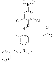 CAS#: 84051-85-4, 1-{2-[{4-[(2,6-Dichloro-4-nitrophenyl)diazenyl]-3-methylphenyl}(ethyl)amino]ethyl}pyridinium acetate