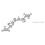 CAS 登录号：84051-90-1， 六钠7,7'-(1,2-亚苯基二{亚氨基(6-氯-1,3,5-三嗪-4,2-二基)亚氨基[2-(氨基甲酰氨基)-4,1-亚苯基]-2,1-二氮烯二基})二(1,3,6-萘三磺酸酯)