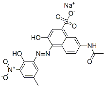 CAS 登录号：84083-08-9， 7-(乙酰氨基)-3-羟基-4-[(2-羟基-5-甲基-3-硝基苯基)偶氮]萘-1-磺酸钠