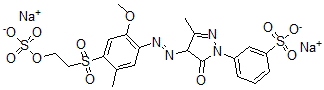 CAS#: 84083-09-0, Disodium 3-[4,5-Dihydro-4-[[2-Methoxy-5-Methyl-4-[[2-(Sulphonatooxy)Ethyl]Sulphonyl]Phenyl]Azo]-3-Methyl-5-Oxo-1H-Pyrazol-1-Yl]Benzenesulphonate