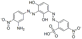CAS 登录号：84100-00-5， 2-[[3-[(3-氨基-4-硝基苯基)偶氮]-2,4-二羟基苯基]偶氮]-5-硝基苯磺酸