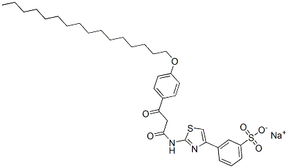 CAS#: 84100-45-8, Sodium 3-[2-[[3-[4-(Hexadecyloxy)Phenyl]-1,3-Dioxopropyl]Amino]Thiazol-4-Yl]Benzenesulphonate