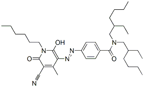 CAS#: 84166-98-3, 4-[(5-Cyano-1-Hexyl-1,6-Dihydro-2-Hydroxy-4-Methyl-6-Oxo-3-Pyridyl)Azo]-N,N-Bis(2-Ethylhexyl)Benzamide