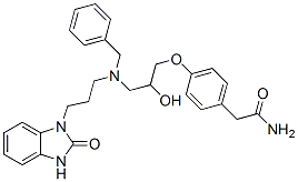 CAS#: 84255-04-9, 4-[3-[[3-(2,3-Dihydro-2-Oxo-1H-Benzimidazol-1-Yl)Propyl](Phenylmethyl)Amino]-2-Hydroxypropoxy]Phenylacetamide