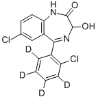 CAS 登录号：84344-15-0， 7-氯-5-(6-氯苯基-2,3,4,5-D4)-1,3-二氢-3-羟基-2H-1,4-苯并二氮杂卓-2-酮