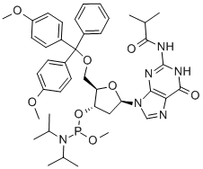 CAS 登录号：84416-84-2， 5'-O-(4,4'-二甲氧基三苯甲基)-N2-异丁酰基-2'-脱氧鸟苷-3'-(甲基-N,N-二异丙基)亚磷酰胺