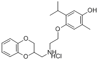 CAS 登录号：84541-74-2， 4-[2-(2,3-二氢-1,4-苯并二氧杂环己-2-基甲基氨基)乙氧基]-2-甲基-5-丙-2-基苯酚盐酸盐