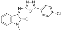 CAS#: 84640-79-9, 1-Methyl-3-(5-(P-Chlorphenyl)-1,3,4-Oxadiazol-2-Ylimino)Indolin-2-One