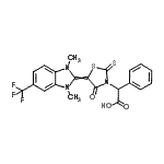 CAS#: 84696-96-8, {5-[1,3-Dimethyl-5-(trifluoromethyl)-1,3-dihydro-2H-benzimidazol-2-ylidene]-4-oxo-2-thioxo-1,3-thiazolidin-3-yl}(phenyl)acetic acid