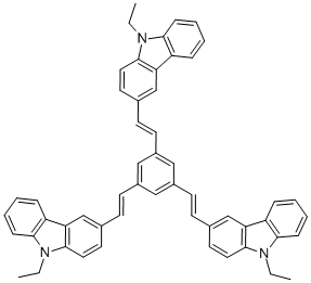 CAS#: 848311-04-6, 3,3,3''-[1,3,5-benzenetriyltri-(1E)-2,1-ethenediyl]tris[9-ethyl-9H-Carbazole]