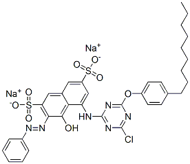 CAS#: 84852-25-5, Disodium 5-[[4-Chloro-6-(4-Nonylphenoxy)-1,3,5-Triazin-2-Yl]Amino]-4-Hydroxy-3-(Phenylazo)Naphthalene-2,7-Disulphonate