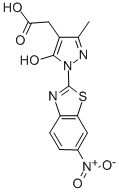 CAS#: 84968-81-0, 5-Hydroxy-3-Methyl-1-(6-Nitro-2-Benzothiazolyl)-1H-Pyrazole-4-Acetic Acid