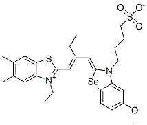 CAS#: 85050-03-9, 3-Ethyl-2-[2-[[5-Methoxy-3-(4-Sulfobutyl)-2(3H)-Benzoselenazolylidene]Methyl]-1-Butenyl]-5,6-Dimethyl-Benzothiazolium Inner Salt