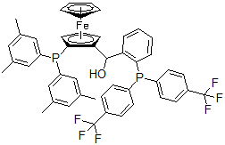 CAS 登录号：851308-48-0， (S)-(-)-[(S)-2-二(3,5-二甲苯基)膦基二茂铁][2-二(4-三氟甲基苯基)膦基苯基]甲醇
