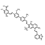 CAS 登录号：85136-01-2， 5-[(4'-{[6-氨基-5-(1H-苯并三唑-4-基偶氮)-1-羟基-3-磺基-2-萘基]偶氮}-3,3'-二甲氧基-4-联苯基)偶氮]-2-羟基-4-甲基苯甲酸