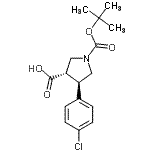 CAS#: 851485-00-2, (3S,4R)-4-(4-Chlorophenyl)-1-{[(2-methyl-2-propanyl)oxy]carbonyl}-3-pyrrolidinecarboxylic acid