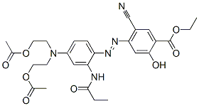 CAS#: 85169-12-6, Ethyl 4-[[4-[Bis[2-(Acetyloxy)Ethyl]Amino]-2-[(1-Oxopropyl)Amino]Phenyl]Azo]-5-Cyanosalicylate
