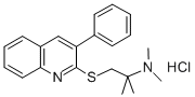 CAS 登录号：85275-48-5， 2-((2-(二甲基氨基)-2-甲基丙基)硫代)-3-苯基喹啉盐酸盐